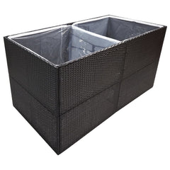 Garden Planter Black 157x80x80 cm Poly Rattan