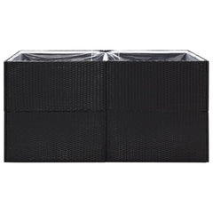 Garden Planter Black 157x80x80 cm Poly Rattan