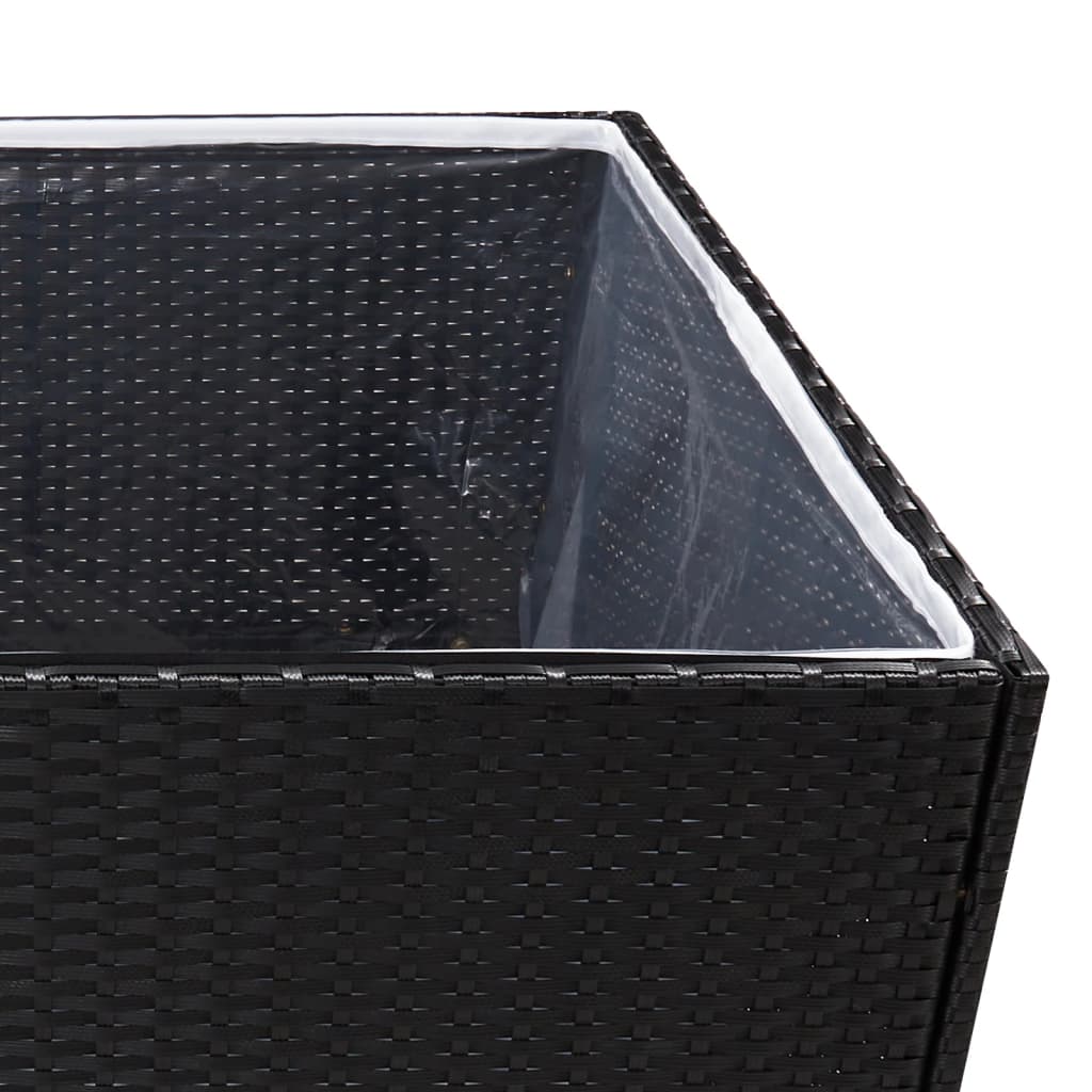 Garden Planter Black 157x80x80 cm Poly Rattan