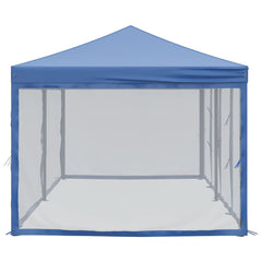 Folding Party Tent with Sidewalls Blue 3x6 m