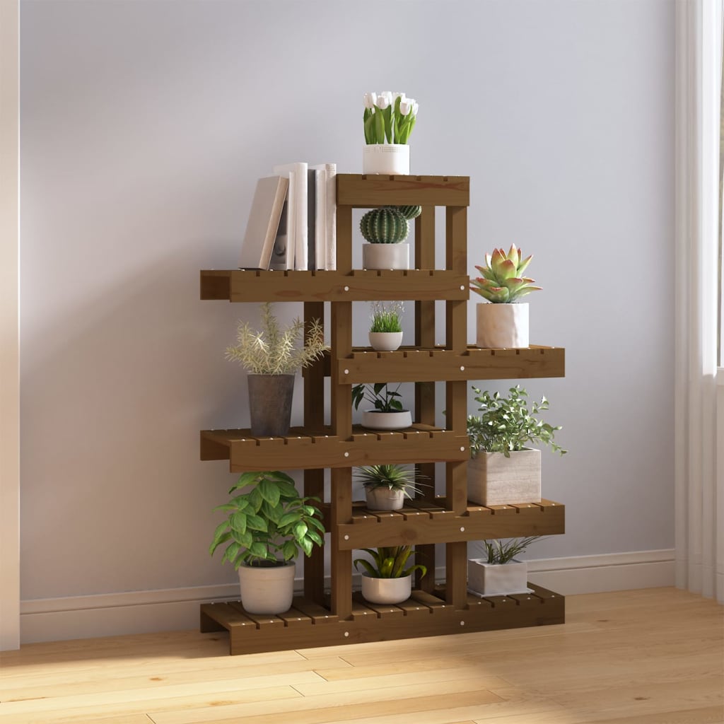 Plant Stand Honey Brown 85x25x109.5 cm Solid Wood Pine