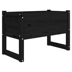 Planter Black 78x40x52 cm Solid Wood Pine