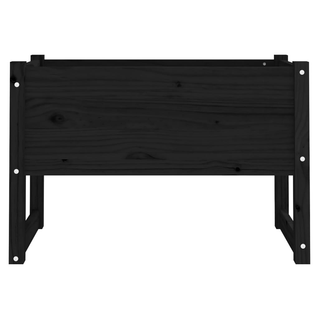 Planter Black 78x40x52 cm Solid Wood Pine