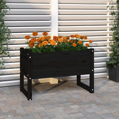 Planter Black 78x40x52 cm Solid Wood Pine