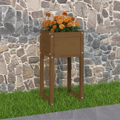 Planter Honey Brown 40x40x81 cm Solid Wood Pine