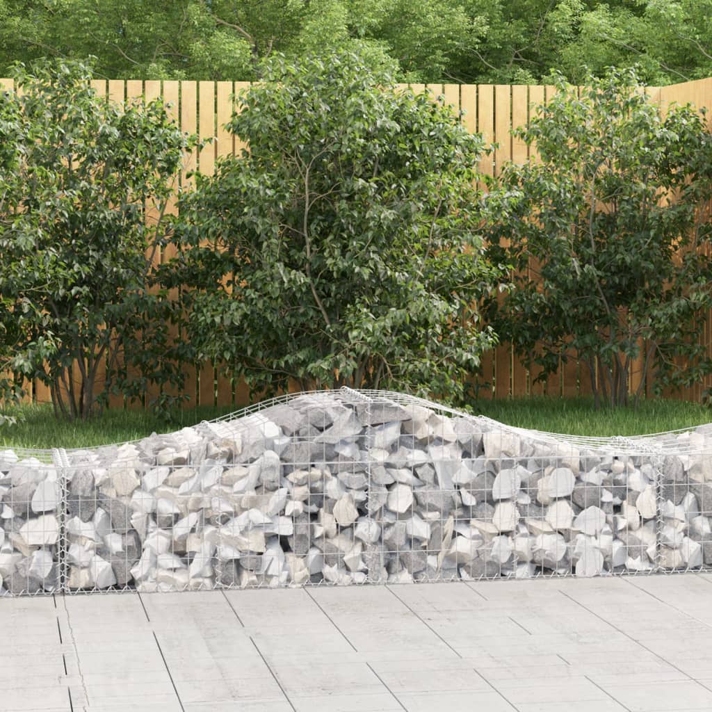 Arched Gabion Baskets 2 pcs 200x50x40/60 cm Galvanised Iron