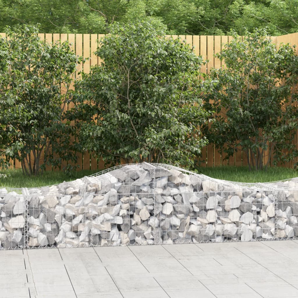 Arched Gabion Baskets 3 pcs 200x50x40/60 cm Galvanised Iron