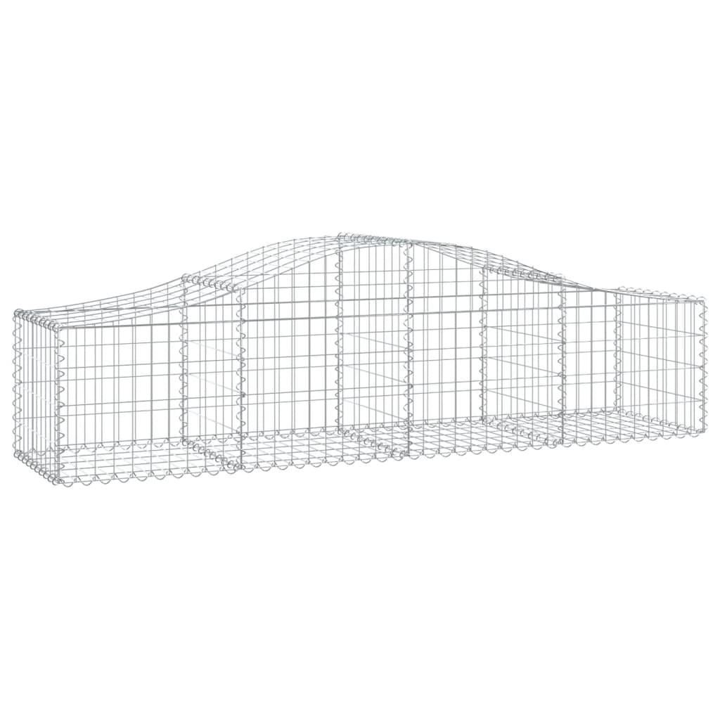 Arched Gabion Baskets 4 pcs 200x50x40/60 cm Galvanised Iron