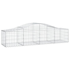 Arched Gabion Baskets 4 pcs 200x50x40/60 cm Galvanised Iron