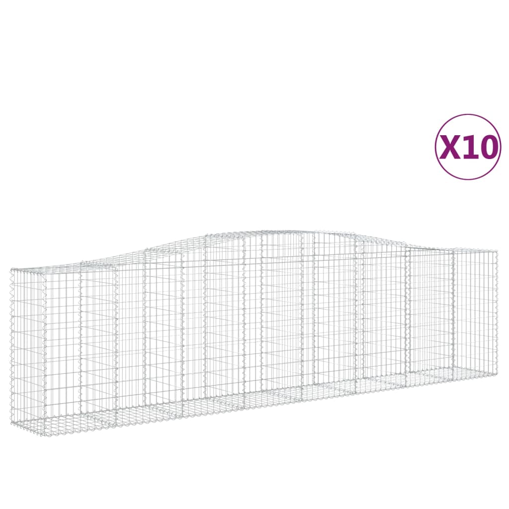 Arched Gabion Baskets 10 pcs 400x50x100/120 cm Galvanised Iron