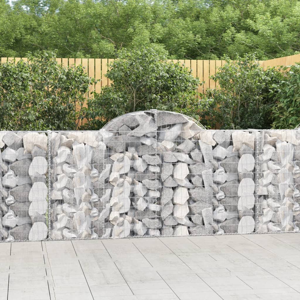 Arched Gabion Baskets 6 pcs 200x30x100/120 cm Galvanised Iron