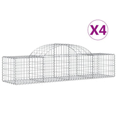 Arched Gabion Baskets 4 pcs 200x50x40/60 cm Galvanised Iron