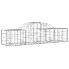 Arched Gabion Baskets 4 pcs 200x50x40/60 cm Galvanised Iron