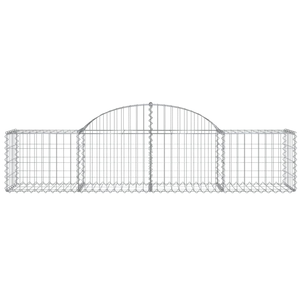 Arched Gabion Baskets 4 pcs 200x50x40/60 cm Galvanised Iron