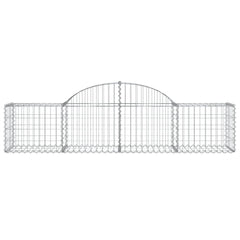 Arched Gabion Baskets 4 pcs 200x50x40/60 cm Galvanised Iron