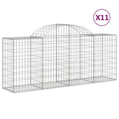 Arched Gabion Baskets 11 pcs 200x50x80/100 cm Galvanised Iron