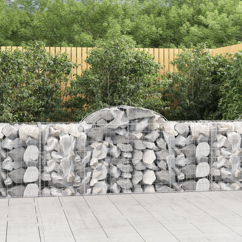 Arched Gabion Baskets 11 pcs 200x50x80/100 cm Galvanised Iron