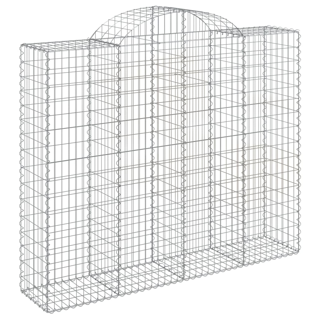 Arched Gabion Baskets 4 pcs 200x50x160/180 cm Galvanised Iron