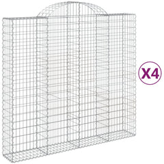 Arched Gabion Baskets 4 pcs 200x50x180/200 cm Galvanised Iron