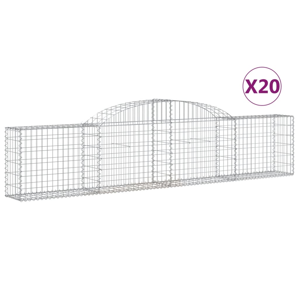 Arched Gabion Baskets 20 pcs 300x30x60/80 cm Galvanised Iron