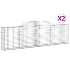 Arched Gabion Baskets 2 pcs 300x30x80/100 cm Galvanised Iron