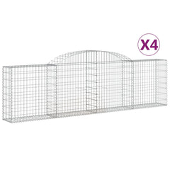 Arched Gabion Baskets 4 pcs 300x30x80/100 cm Galvanised Iron