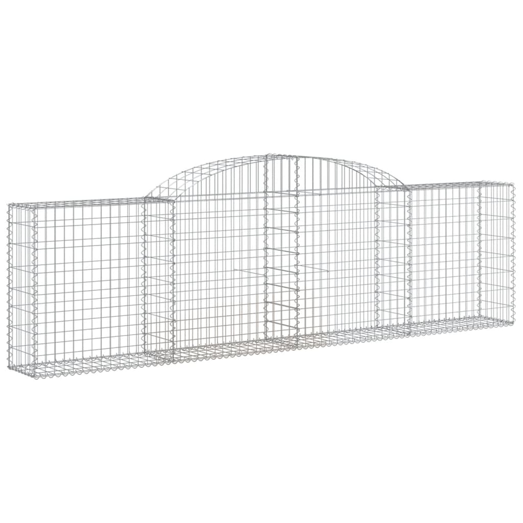 Arched Gabion Baskets 4 pcs 300x30x80/100 cm Galvanised Iron