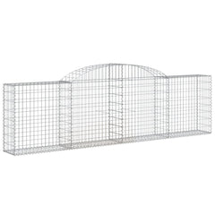 Arched Gabion Baskets 4 pcs 300x30x80/100 cm Galvanised Iron