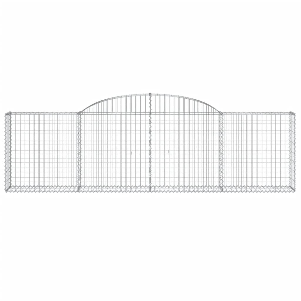 Arched Gabion Baskets 4 pcs 300x30x80/100 cm Galvanised Iron