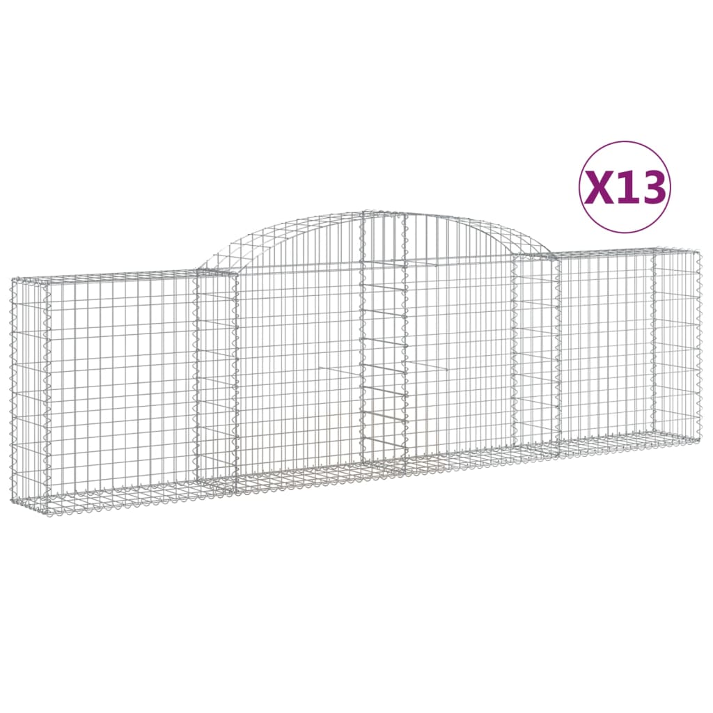 Arched Gabion Baskets 13 pcs 300x30x80/100 cm Galvanised Iron