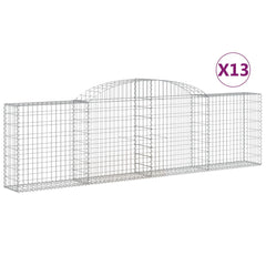 Arched Gabion Baskets 13 pcs 300x30x80/100 cm Galvanised Iron