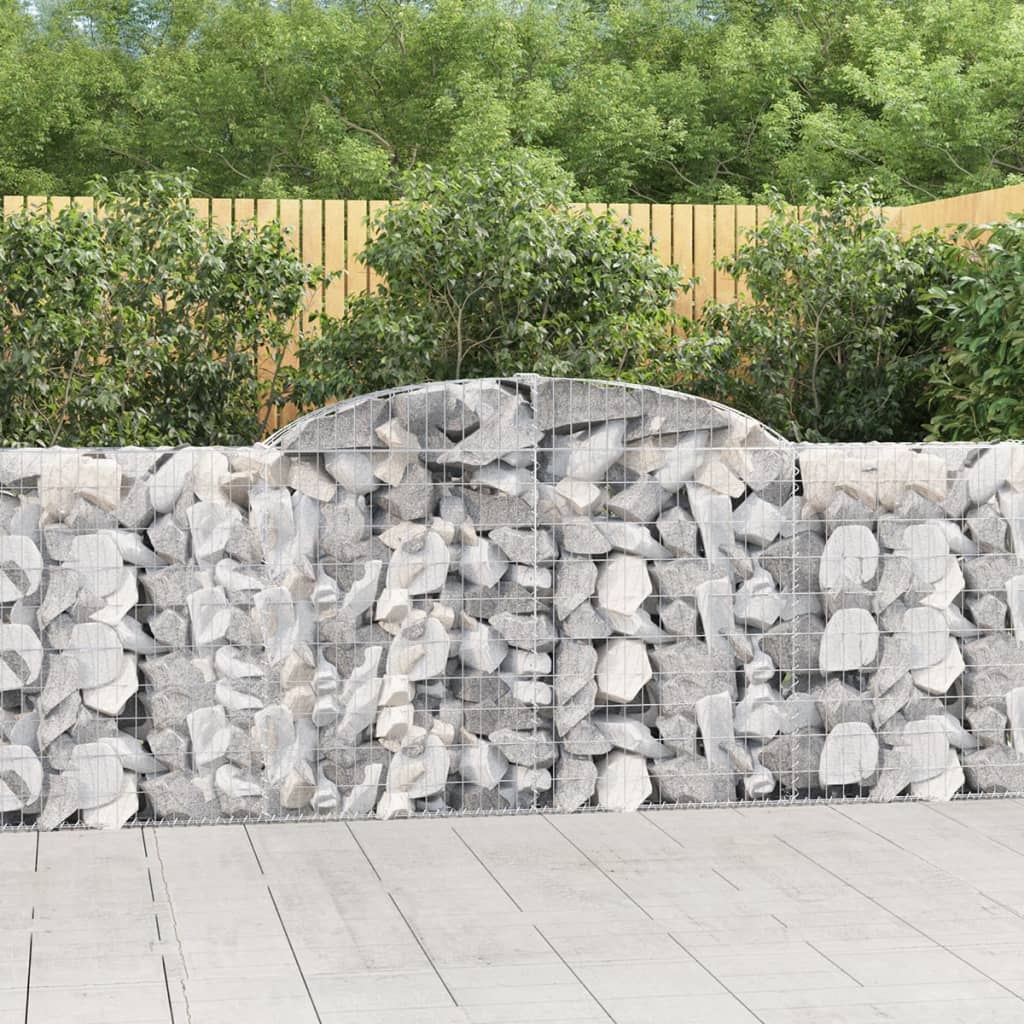 Arched Gabion Baskets 2 pcs 300x30x100/120 cm Galvanised Iron