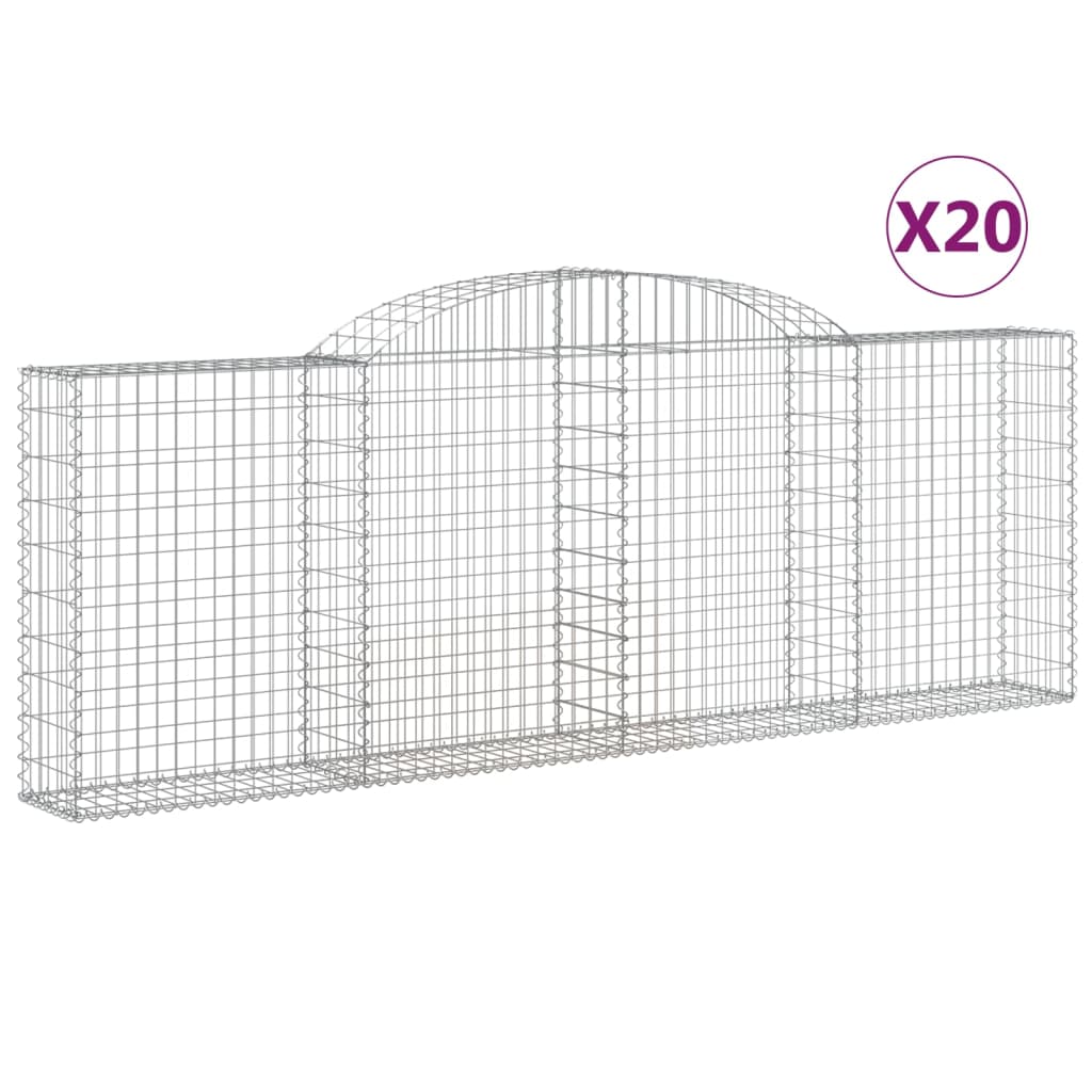 Arched Gabion Baskets 20 pcs 300x30x100/120 cm Galvanised Iron