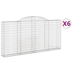 Arched Gabion Baskets 6 pcs 300x30x140/160 cm Galvanised Iron