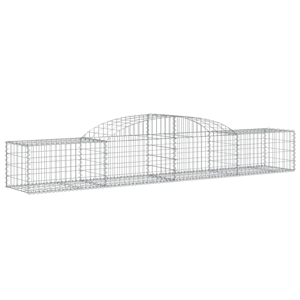 Arched Gabion Baskets 8 pcs 300x50x40/60 cm Galvanised Iron