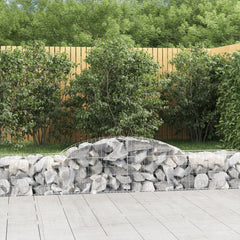 Arched Gabion Baskets 8 pcs 300x50x40/60 cm Galvanised Iron