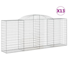 Arched Gabion Baskets 13 pcs 300x50x120/140 cm Galvanised Iron