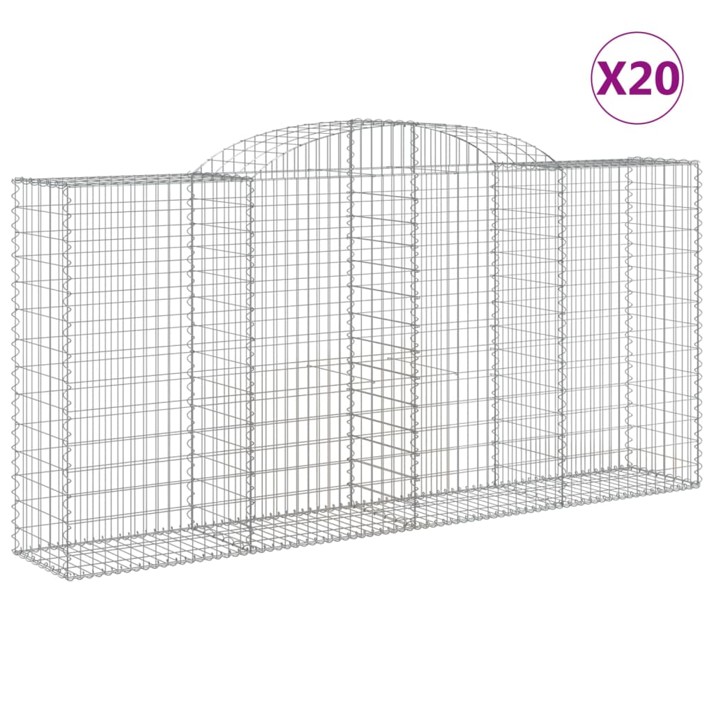 Arched Gabion Baskets 20 pcs 300x50x140/160 cm Galvanised Iron