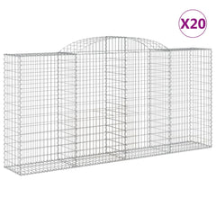 Arched Gabion Baskets 20 pcs 300x50x140/160 cm Galvanised Iron