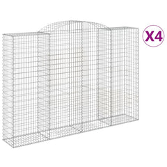 Arched Gabion Baskets 4 pcs 300x50x200/220 cm Galvanised Iron