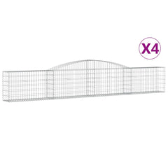 Arched Gabion Baskets 4 pcs 400x30x60/80 cm Galvanised Iron