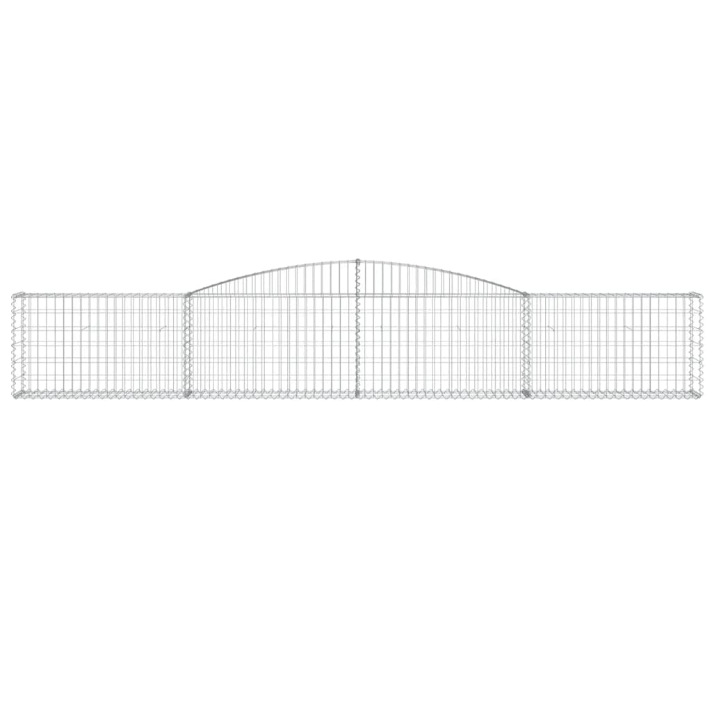 Arched Gabion Baskets 4 pcs 400x30x60/80 cm Galvanised Iron