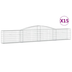 Arched Gabion Baskets 15 pcs 400x30x60/80 cm Galvanised Iron