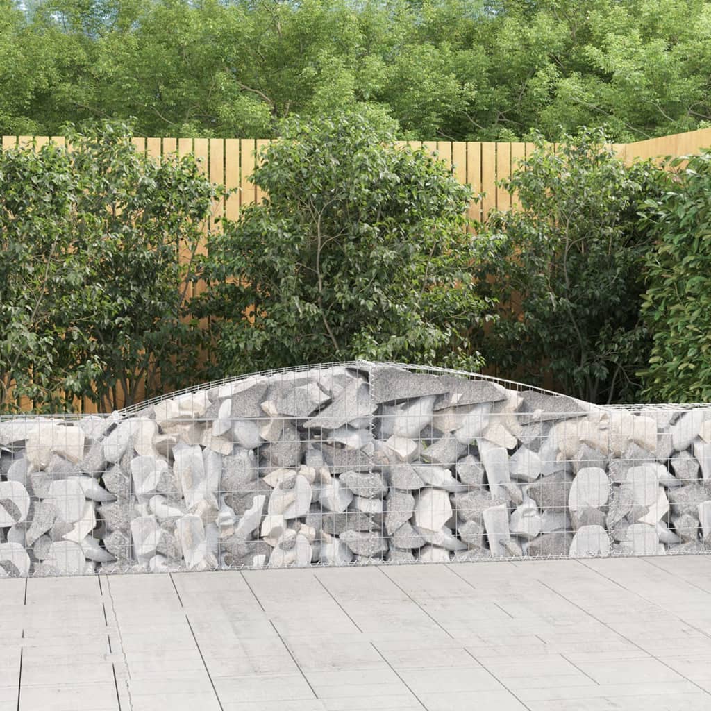 Arched Gabion Baskets 15 pcs 400x30x60/80 cm Galvanised Iron