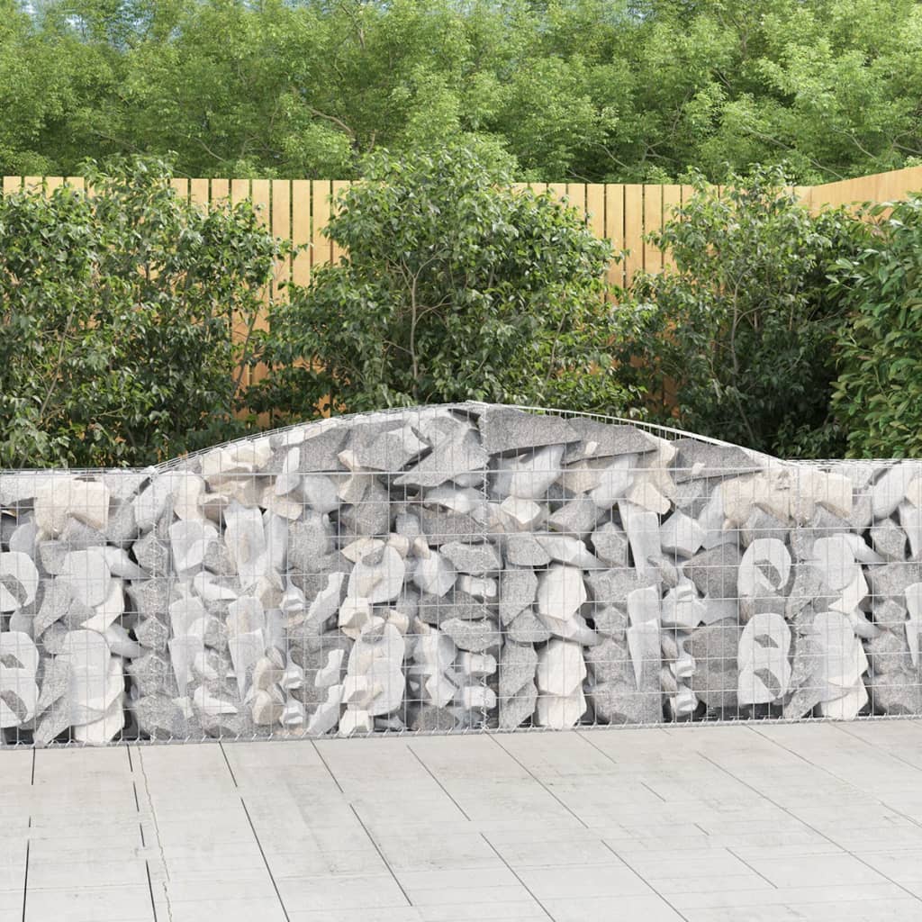 Arched Gabion Baskets 10 pcs 400x30x80/100 cm Galvanised Iron