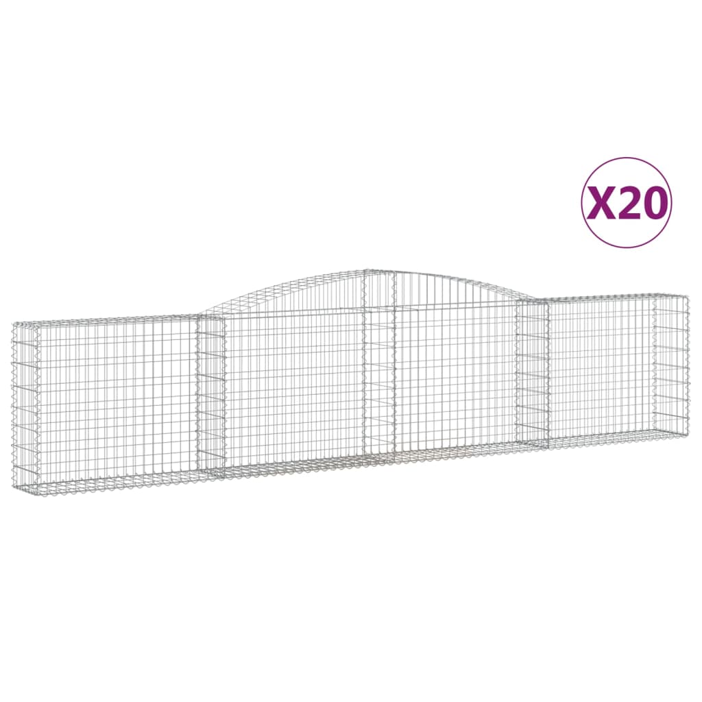 Arched Gabion Baskets 20 pcs 400x30x80/100 cm Galvanised Iron