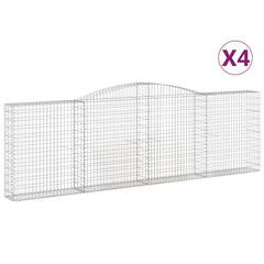 Arched Gabion Baskets 4 pcs 400x30x120/140 cm Galvanised Iron