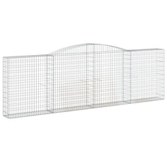 Arched Gabion Baskets 4 pcs 400x30x120/140 cm Galvanised Iron