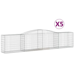 Arched Gabion Baskets 5 pcs 400x50x80/100 cm Galvanised Iron