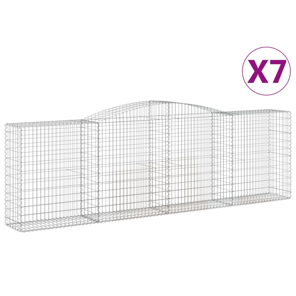 Arched Gabion Baskets 7 pcs 400x50x120/140 cm Galvanised Iron